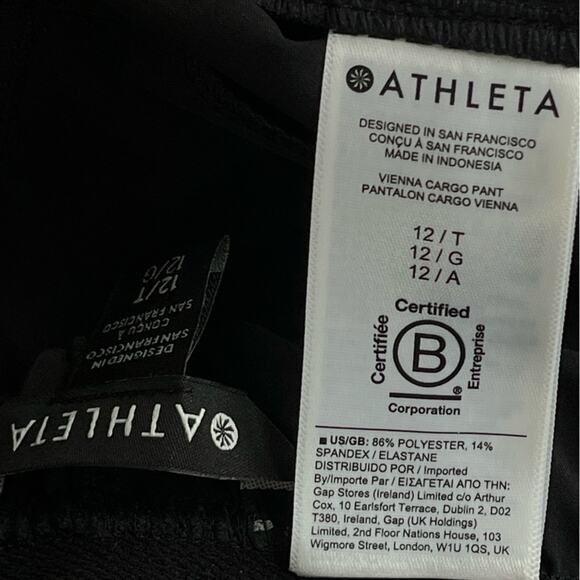 Athleta Vienna cargo pants black 12 tall - Picture 10 of 12